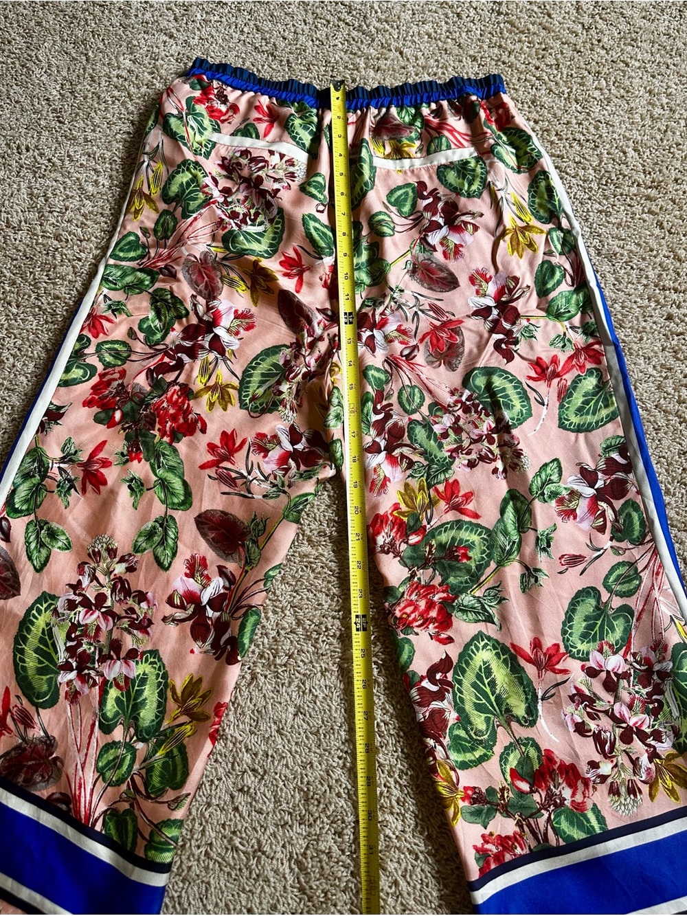Floral Wide-Leg Casual Pants in Pink and Blue - Picture 7 of 7